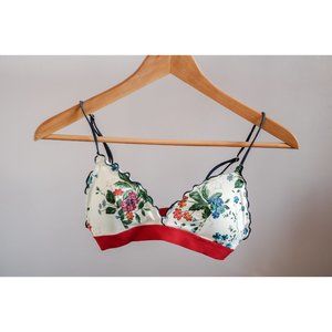 Floral triangle bikini swim top